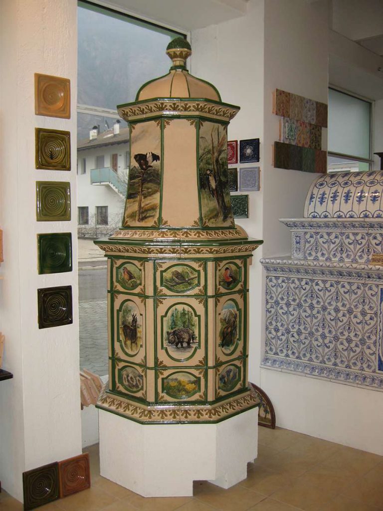 Caccia stufa in maiolica vecchia maniera 004