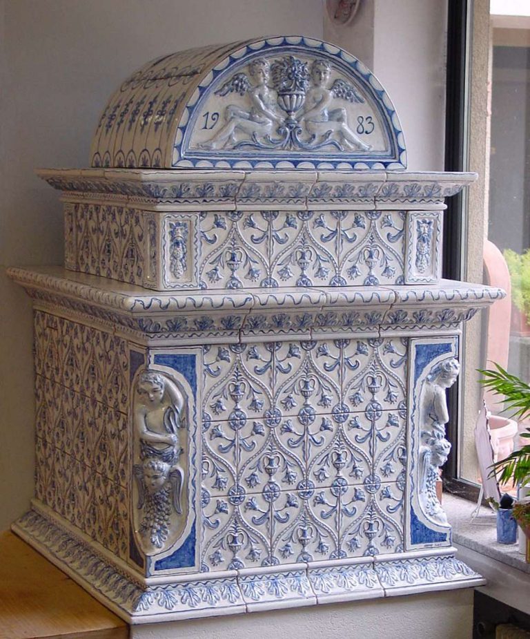 Muletto stufa in maiolica vecchia maniera 001